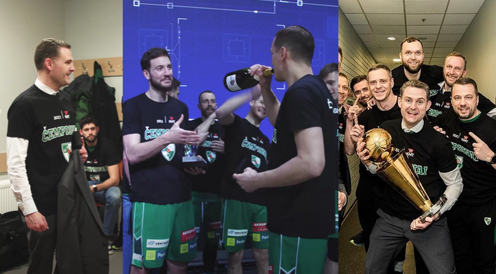 „Žalgirio“ triumfo akimirkos: džiaugsmas, asmenukės, šampanas ir gera nuotaika rūbinėje (VIDEO) (FOTO)