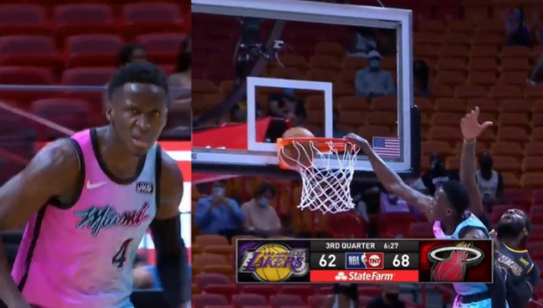 Įspūdingas V. Oladipo dėjimas per „Lakers“ centrą A. Drummondą – NBA Top 10 viršūnėje (VIDEO)