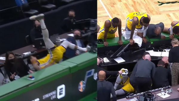 „Warriors“ meksikietis patyrė smegenų sukrėtimą atsitrenkęs į teisėjų stalelį (VIDEO)
