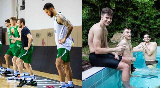 Pamatykite: „Žalgirio“ krepšininkai po treniruotės atgauna jėgas lediniame baseine