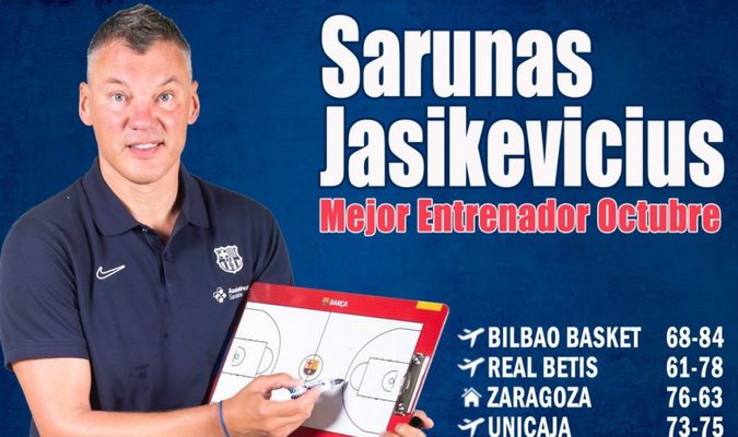 Antrą mėnesį paeiliui: Š. Jasikevičius – geriausias spalio mėnesio Ispanijos lygos treneris