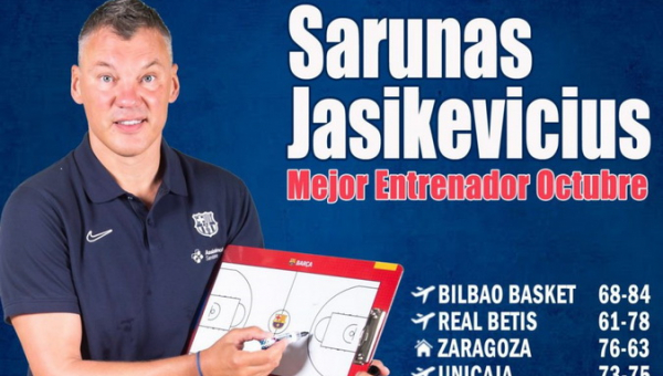 Antrą mėnesį paeiliui: Š. Jasikevičius – geriausias spalio mėnesio Ispanijos lygos treneris