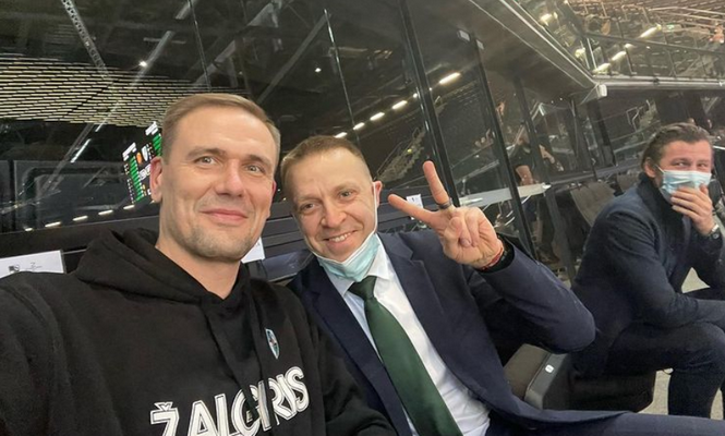 Po „Žalgirio“ pergalės prieš „Panathinaikos“ - R. Javtoko ir P. Motiejūno džiaugsmas