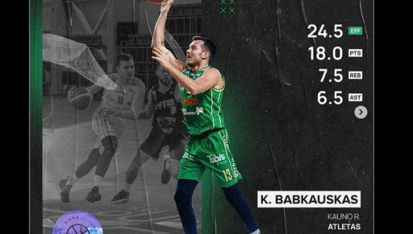 NKL savaitės MVP – „Atleto“ snaiperis K. Babkauskas (VIDEO)