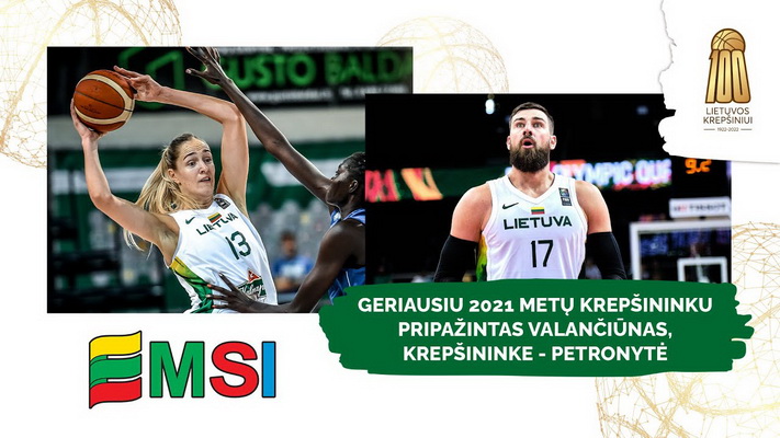 2021 metų geriausieji – J. Valančiūnas ir G. Petronytė