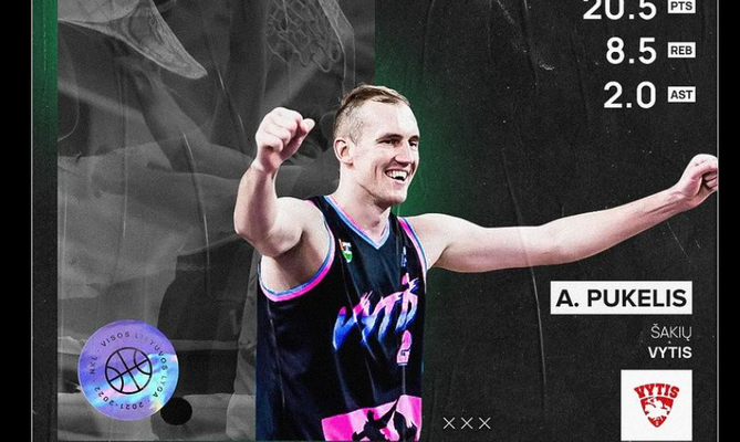 NKL savaitės MVP ketvirtą kartą tapo A. Pukelis (VIDEO)
