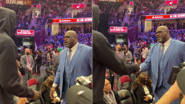 Shaqas nusifotografavo su pastebimai gabaritais jį lenkiančiu NBA žaidėju