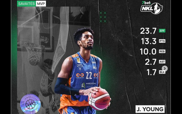 NKL savaitės MVP – palangiškių aukštaūgis J. Youngas (VIDEO)