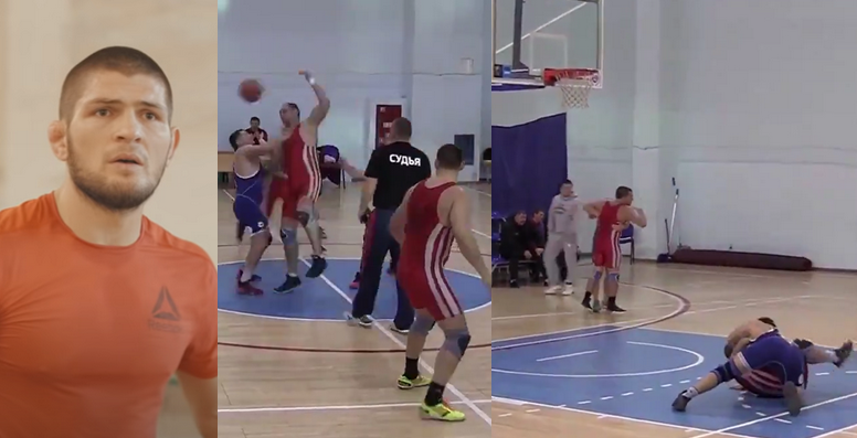 Krepšinio ir imtynių mišinys: naują sporto šaką Rusijoje išbandė ir Ch. Nurmagomedovas (VIDEO)