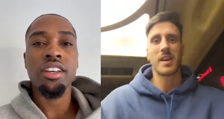 I. Tayloras ir A. Polonara sveikinasi su „Žalgirio“ sirgaliais (VIDEO)