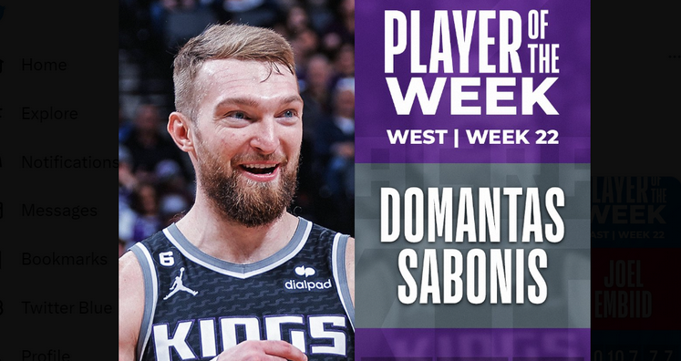 Monstras: D. Sabonis antrą kartą iš eilės išrinktas NBA savaitės žaidėju
