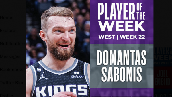 Monstras: D. Sabonis antrą kartą iš eilės išrinktas NBA savaitės žaidėju