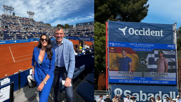 Š. Jasikevičius su žmona Barselonoje stebėjo teniso turnyro finalą (FOTO)
