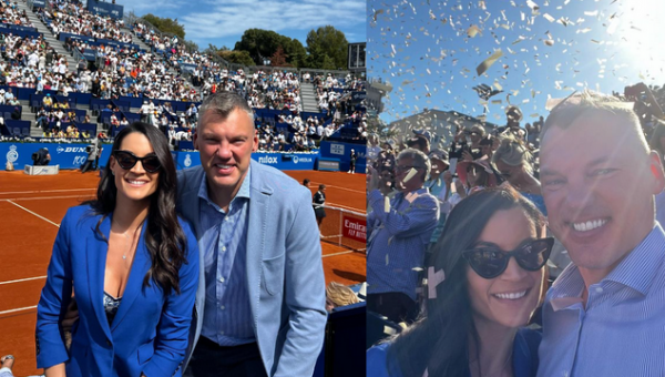 Š. Jasikevičius su žmona stebėjo teniso turnyro finalą Barselonoje (FOTO)