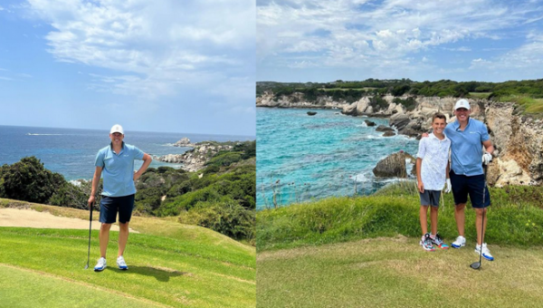 Š. Jasikevičius su sūnumi Luku apsilankė Korsikos golfo aikštyne (FOTO)