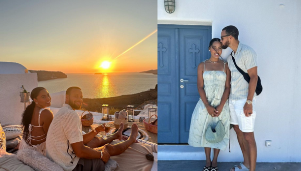 Saldžioji porelė: S. Curry su žmona atostogas leidžia Santorini saloje (FOTO)