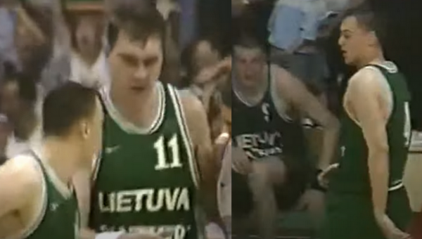 Prisiminkite: A. Sabonis ir Š. Jasikevičius dominuoja draugiškame Lietuvos rinktinės mače