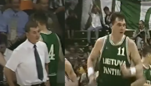 Unikalūs kadrai: A. Sabonis ir Š. Jasikevičius dominuoja draugiškame mače (VIDEO)