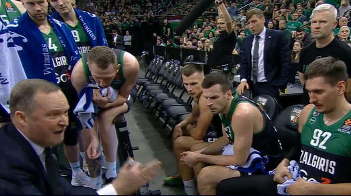 Išgirskite: K. Maksvyčio emocijos per minutės pertraukėles prieš ASVEL (VIDEO)