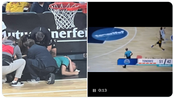 Pamatykite: teisėjas FIBA čempionų lygos rungtynėse patyrė rimtą traumą