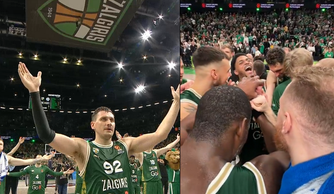 Pamatykite: „Žalgirio“ emocijos po pergalės prieš „Maccabi“ ir padėka sirgaliams
