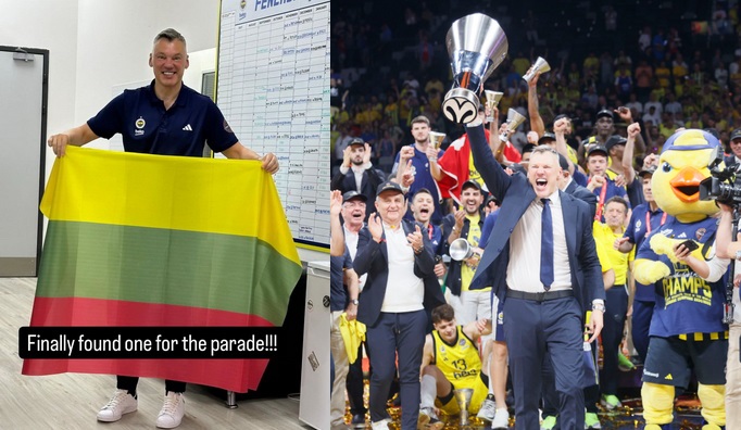 Š. Jasikevičius pagaliau surado Lietuvos vėliavą