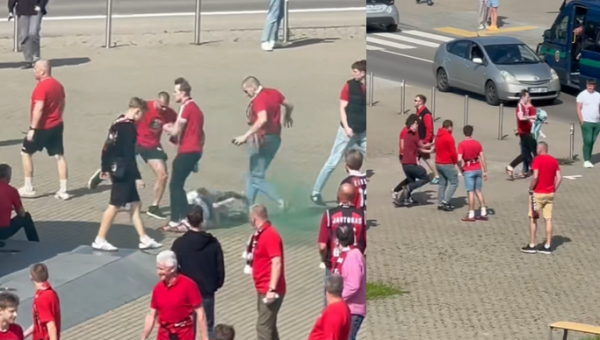 Pamatykite: „Ryto“ sirgaliai smurtavo prieš „Žalgirio“ faną (VIDEO)