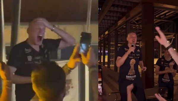 Internete plinta vaizdai, kaip Šaras po triumfo linksminosi: paėmė į rankas mikrofoną (VIDEO)
