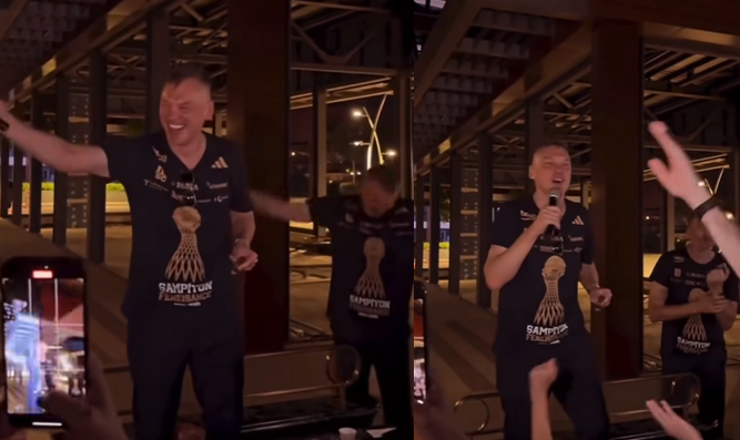 Š. Jasikevičius pasileido plaukus: užfiksuotas dainuojantis bare (VIDEO)