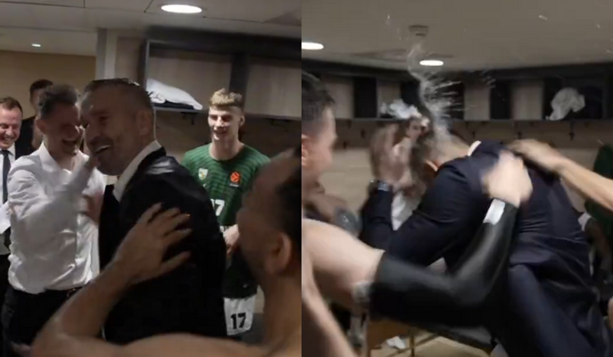 Turite tai pamatyti: „Žalgirio“ žaidėjai išmaudė T. Masiulį (VIDEO)