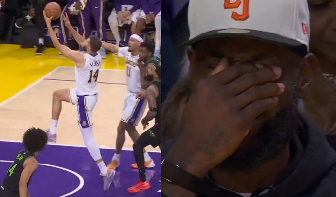 L. Jamesas leipo iš juoko po itin nesėkmingo M. Klebero metimo iš po krepšio